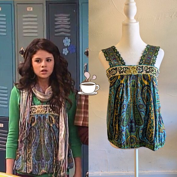 2000s free people blue boho tank ASO alex russo wizards of waverly place (XS) - Picture 1 of 9